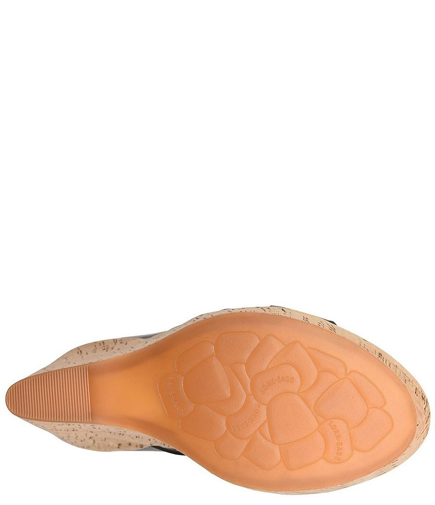 Kork-Ease Sammi Leather Knot Cork Platform Wedge Slide Sandals