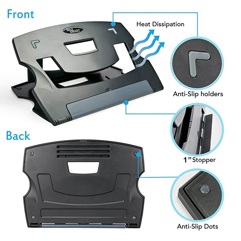 Tablet Drawing Stand Laptop Stand Riser Book Reading Stand Foldable Portable and Adjustable 6 Angles for Laptop Digital Graphic Drawing Tablet Artisul iPad Pro Wacom Cintiq Gray