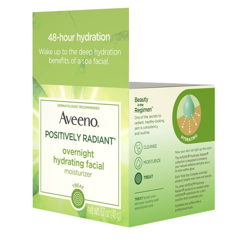 Aveeno Active Naturals Positively Radiant Overnight Hydrating Facial Moisturizer - 1.7oz