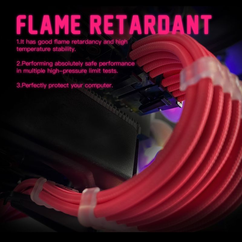 Graphics Card 6+2Pin 8Pin Male to Male Adapter Power Cable for Great Wall Dragon Module Power Supply with Net Cover,Black,about 58cm