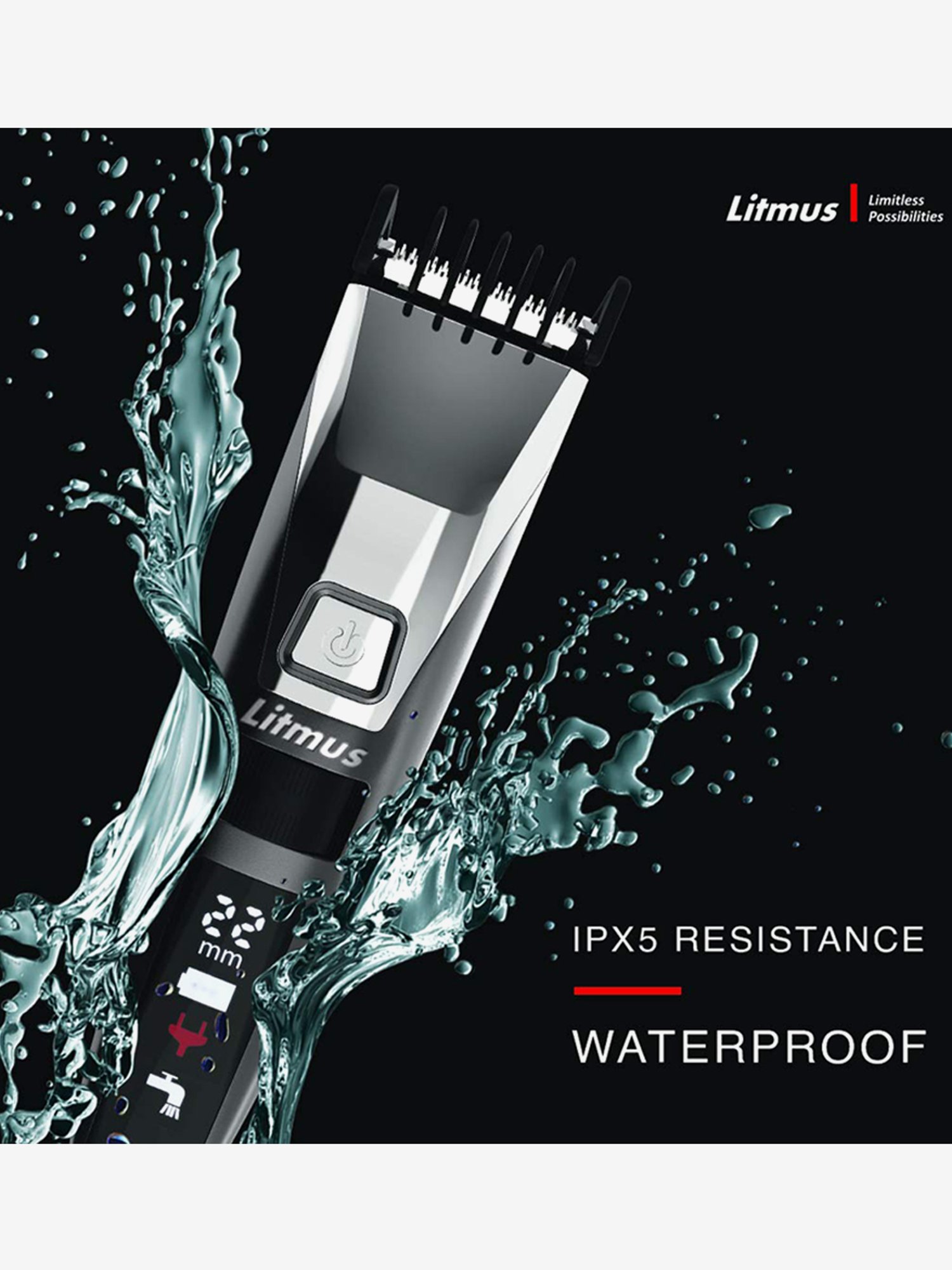 Litmus Stubble Pro DT1100 Cordless Trimmer For Men (Metalic Grey,UV Chrome)