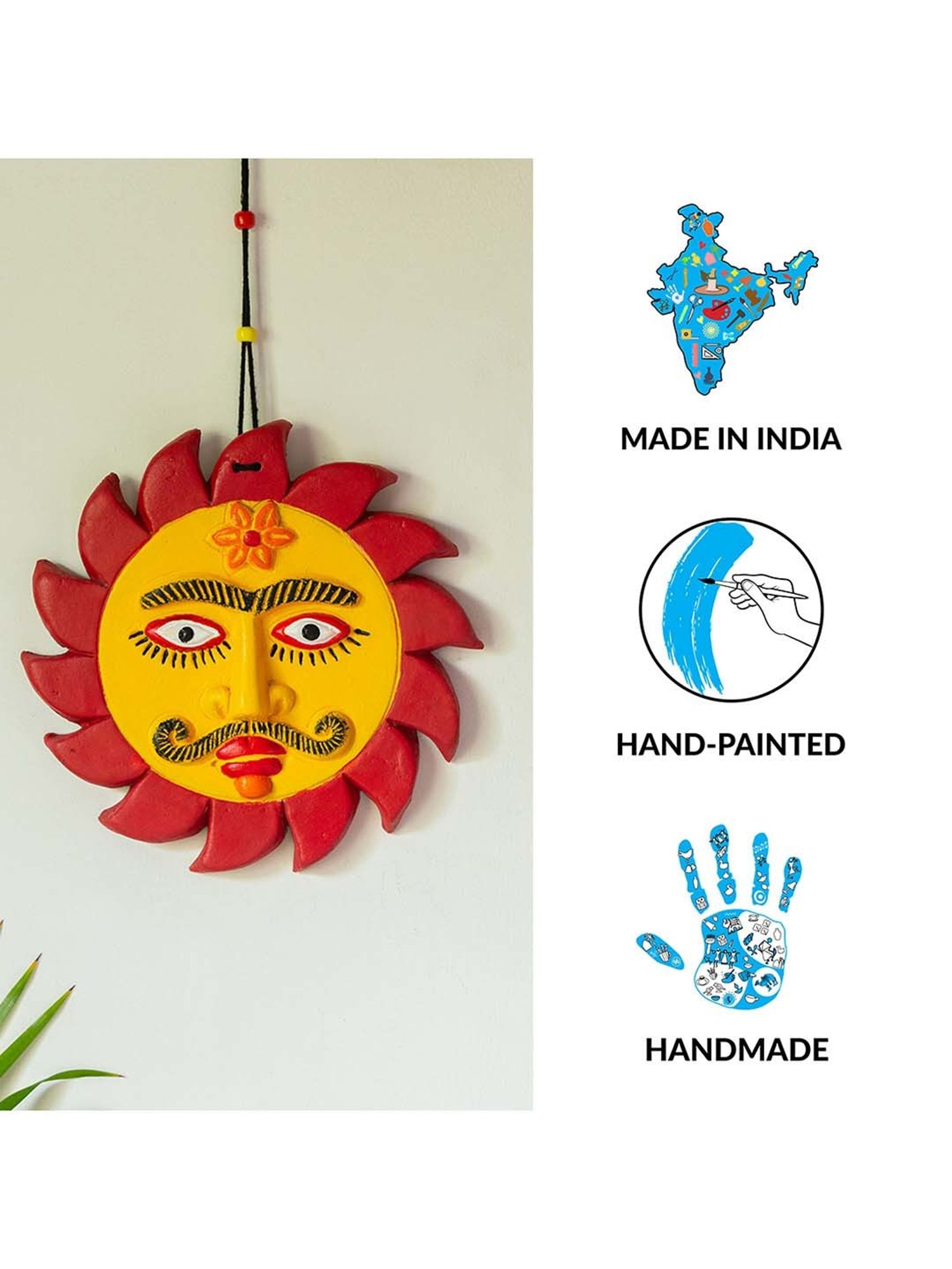 Gathari White & Orange Ceramic Desk Planter