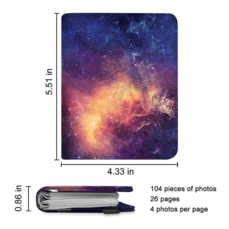 Mini Photo Album for 3-Inch Film - 104 Pockets Album for Fujifilm Instax Mini 11/Mini 9/Mini Link Printer/Mini LiPlay, Canon Ivy CLIQ, Polaroid, Kodak Instant Print Camera, Galaxy