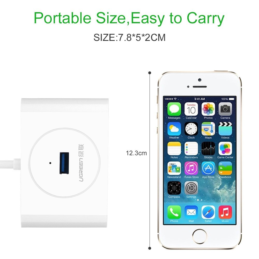 USB 3.0 4 Port Bus-powered Hub with 1m Shielded Cable for iMac, MacBook Pro Air, Raspberry Pi, PCs and Laptops no driver Black