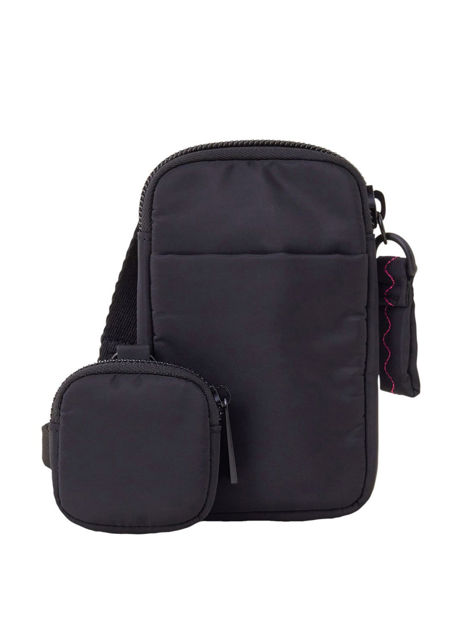 Accessorize London Black Fabric Solid Mobile Pouch