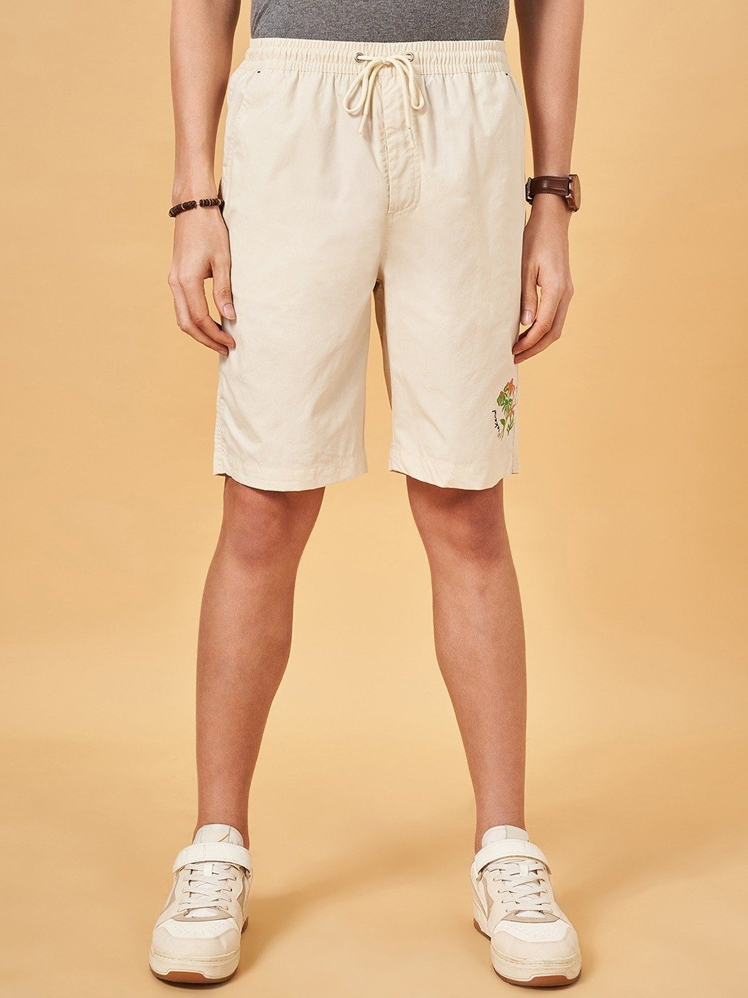 Urban Ranger by Pantaloons Cloud Dancer Cotton Comfort Fit Shorts
