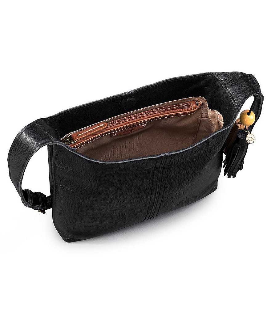 The Sak Huntley Leather Tassel Snap Crossbody Bag