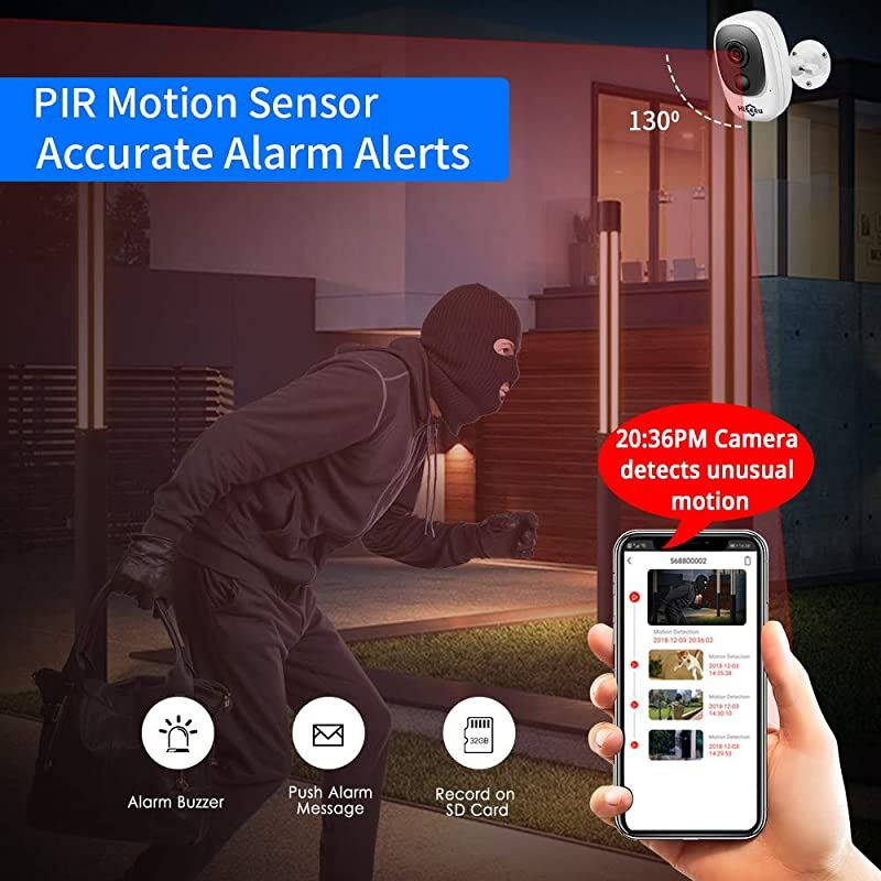1080P Solar Wireless Camera, Outdoor Security Camera Support App Remote, 2-Way Audio, Motion Alert, Rechargeable Batteries, IP65 Waterproof, Night Vision, 2.4GHz WiFi, SD & Cloud Storage