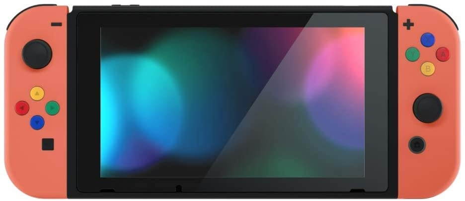 eXtremeRate Coral Joycon Handheld Controller Housing with ABXY Direction Buttons, DIY Replacement Shell Case for Nintendo Switch Joy-Con &ndash; Console Shell NOT Included