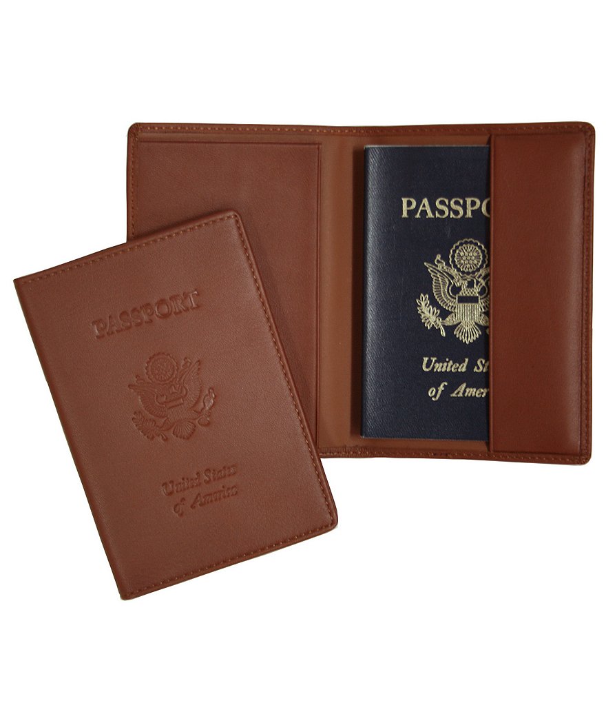 ROYCE New York Leather Debossed RFID Blocking Passport Jacket