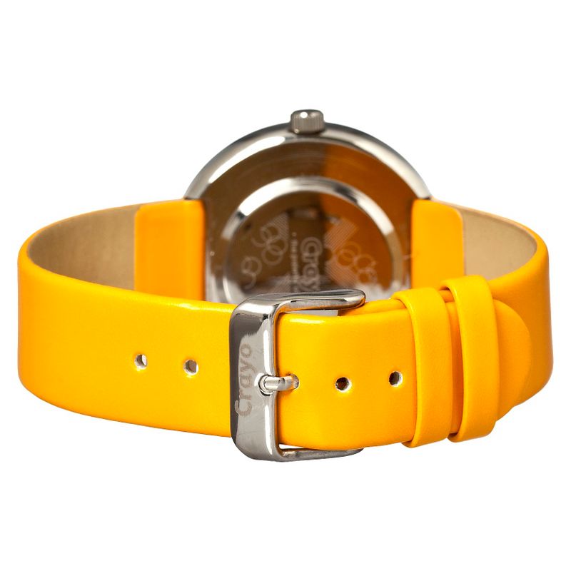 Women's Crayo Button Watch with Day and Date Display - Yellow