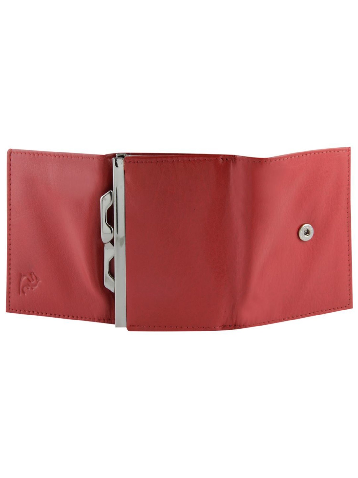Kara Red Solid Tri-Fold Leather Wallet