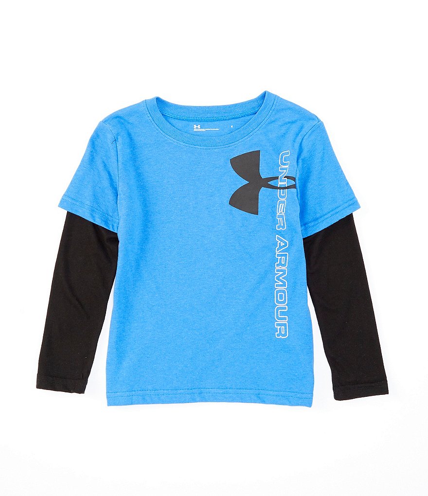 Nike Little Boys 2T-7 Short-Sleeve Swoosh AOP Block Logo Tee