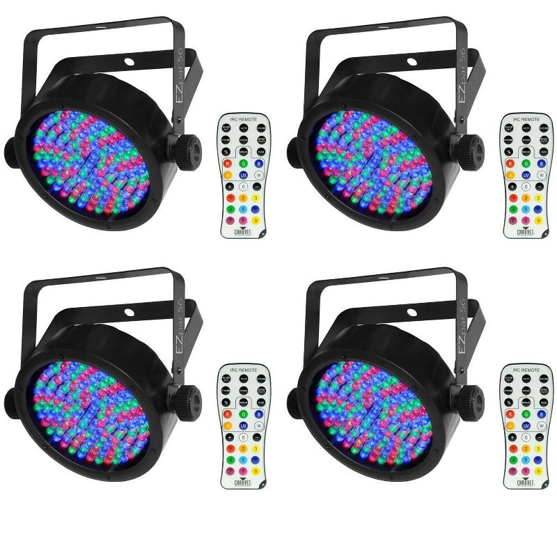 4) Chauvet DJ EZpar 56 Wireless DMX SlimPar RGB Wash Light LED Lighting Effects