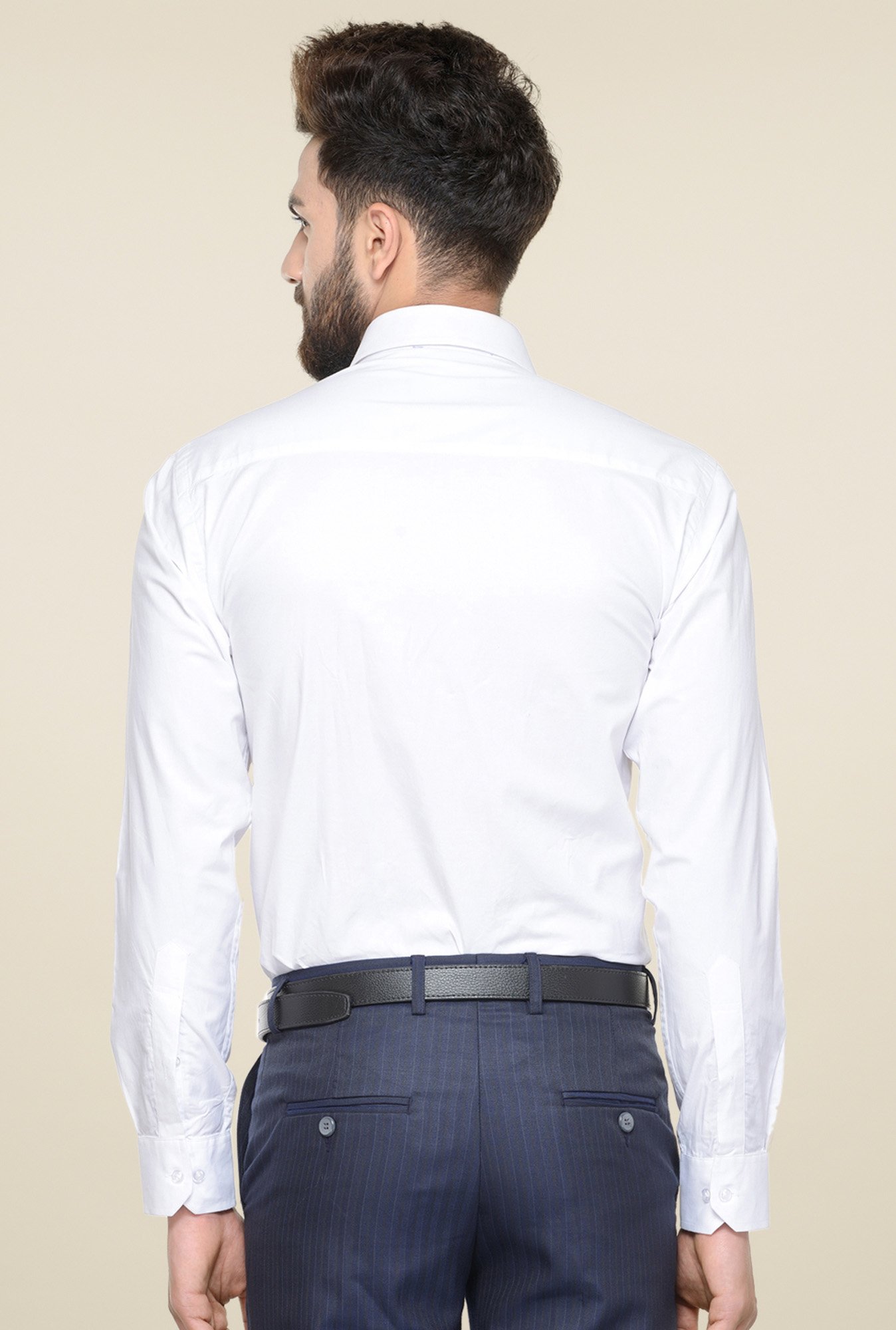 Hancock White Cotton Slim Fit Shirt