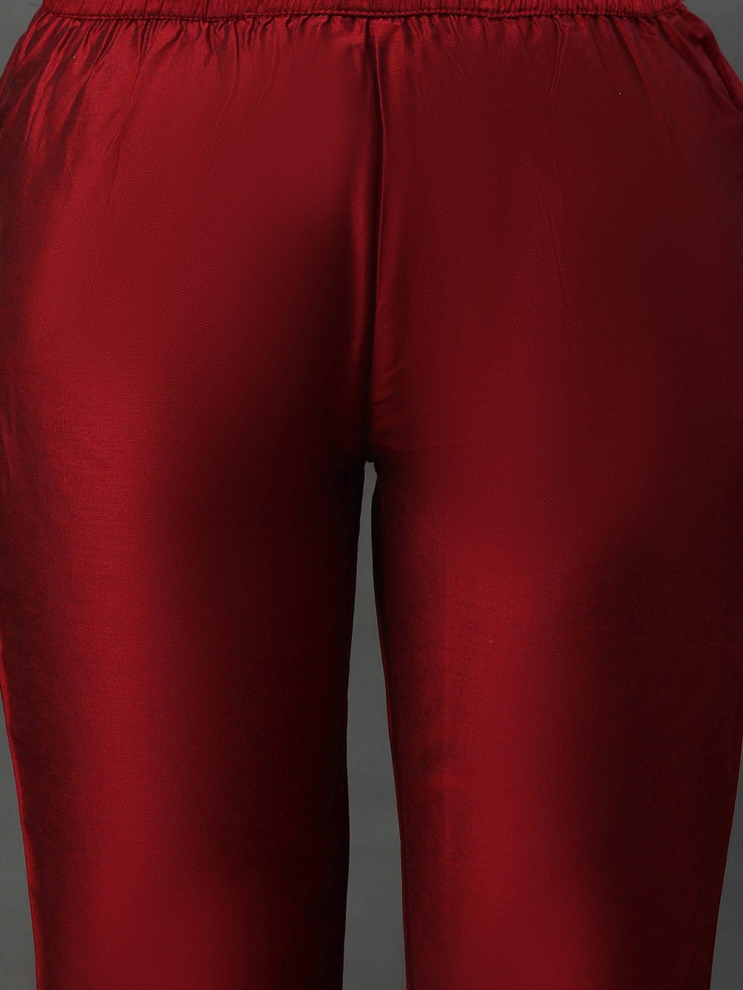 Aurelia Red Embroidered Kurta Pant Set With Dupatta