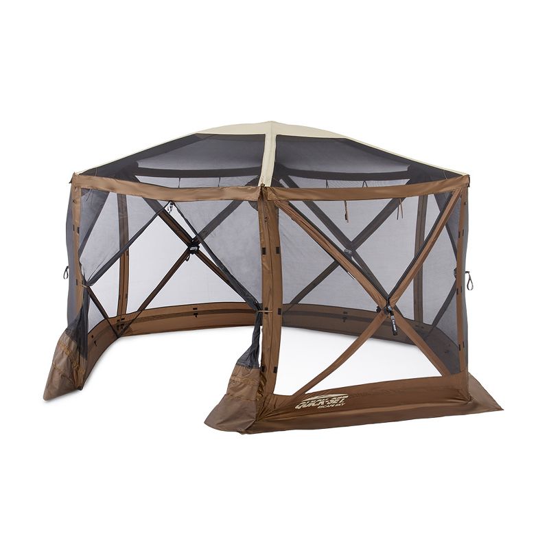 Clam Quick Set Escape Sky Screen Portable Camping Outdoor Gazebo Shelter, Brown