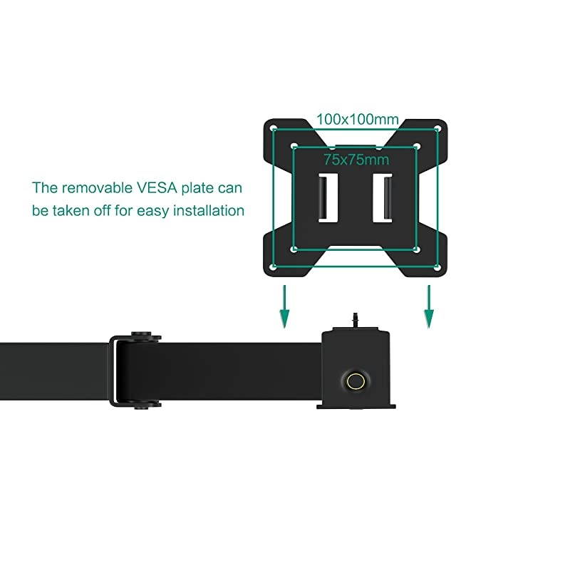 Quad LCD Monitor Desk Mount Fully Adjustable Stand Fits 4 Screens up to 27 inch, 22 lbs. Weight Capacity per Arm (M004), Black