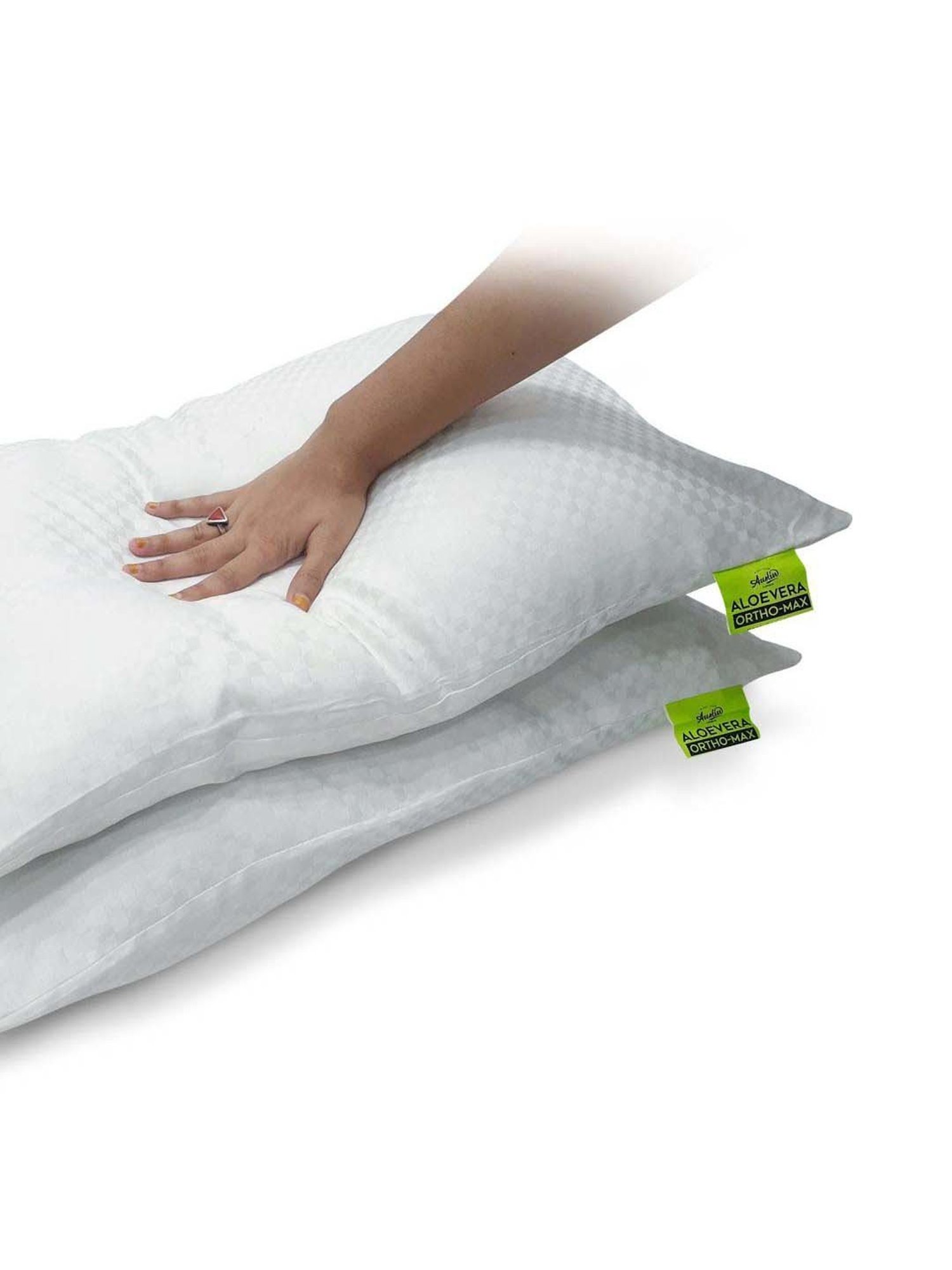 Bianca Aloevera Ortho-max White Sleeping Pillow With Silky Smooth Micro Fabric Shell - Set of 4
