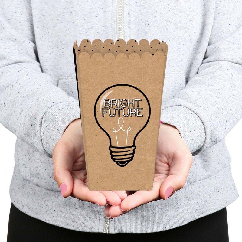 Big Dot of Happiness Bright Future - Graduation Party Favor Popcorn Treat Boxes - Set of 12