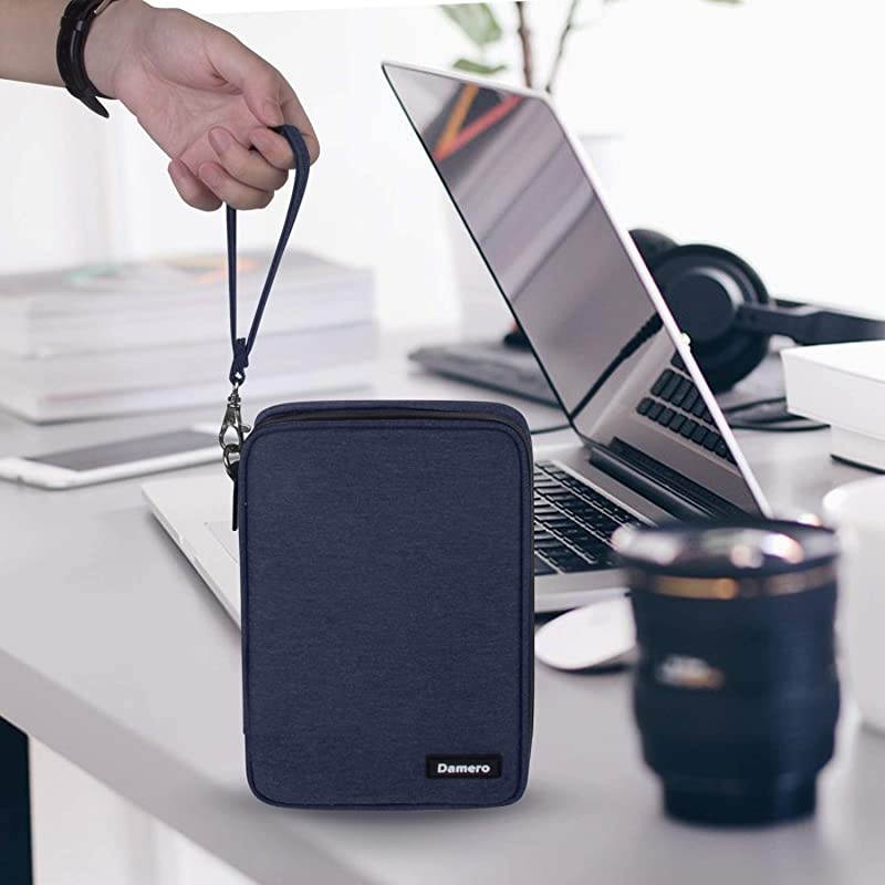 USB Flash Drive Bag for SD Cards, Power Banks, Memory Cards/Waterproof External Hard Drive Case (Large, Dark Blue)