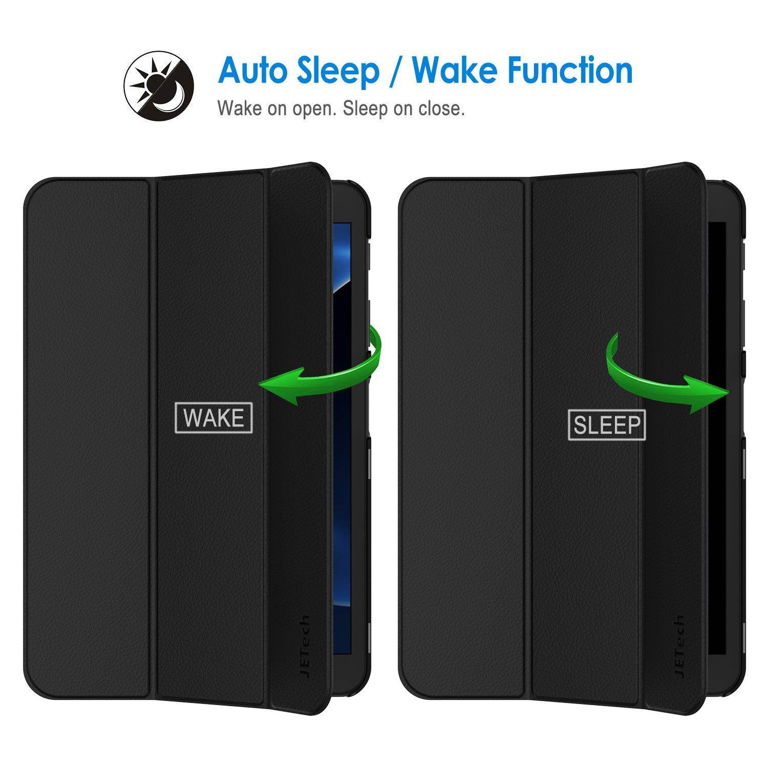 JETech Case for Samsung Galaxy Tab A 10.1" (SM-T580 / T585), Smart Cover with Auto Sleep/Wake (Black)