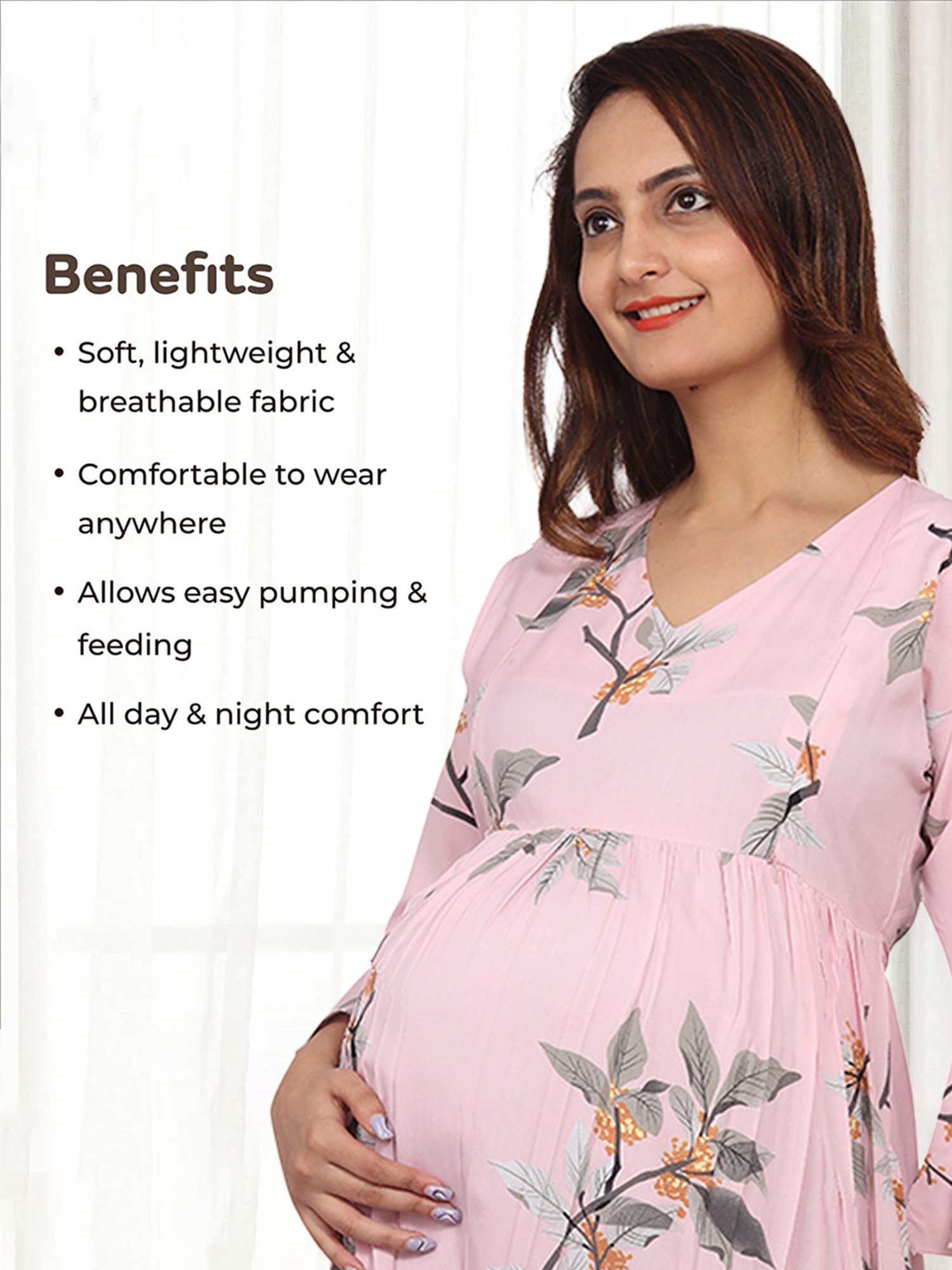 Mine4Nine Multicolor Printed Maternity Kurta