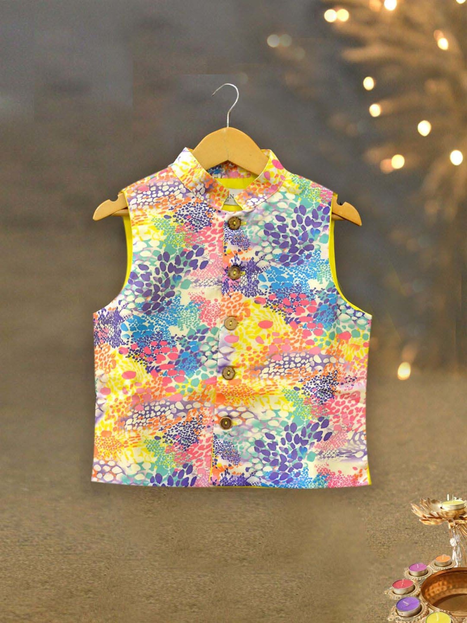 A.T.U.N. Boys Multicolor Printed Full Sleeves Kurta Set