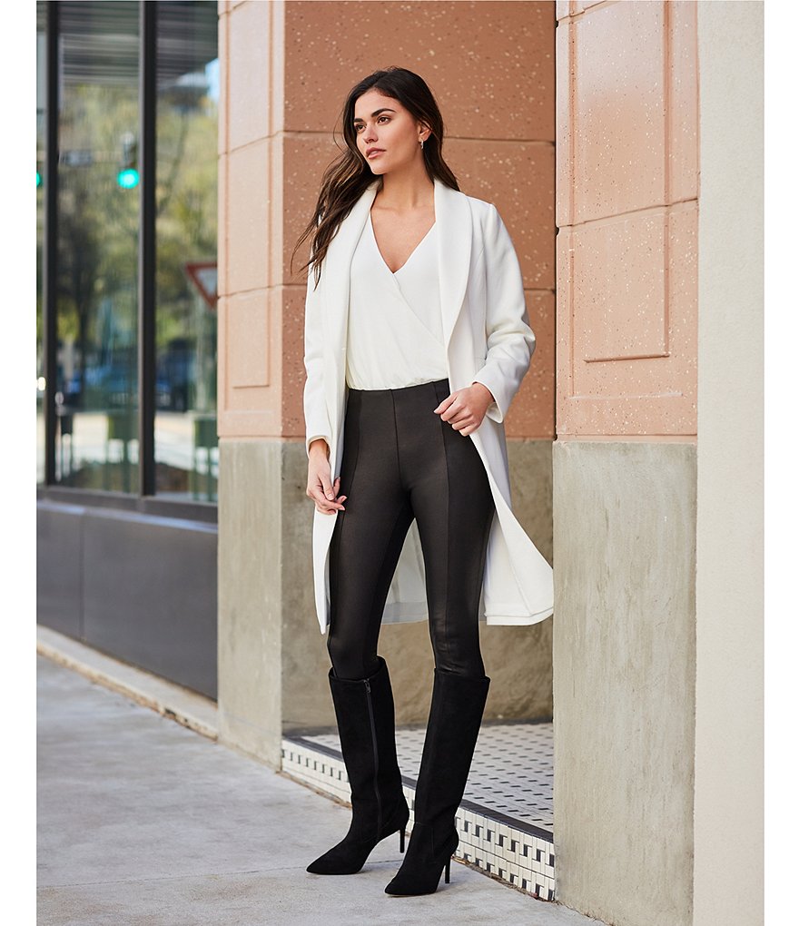 Gibson & Latimer Seam Front Coated Ponte High Rise Leggings