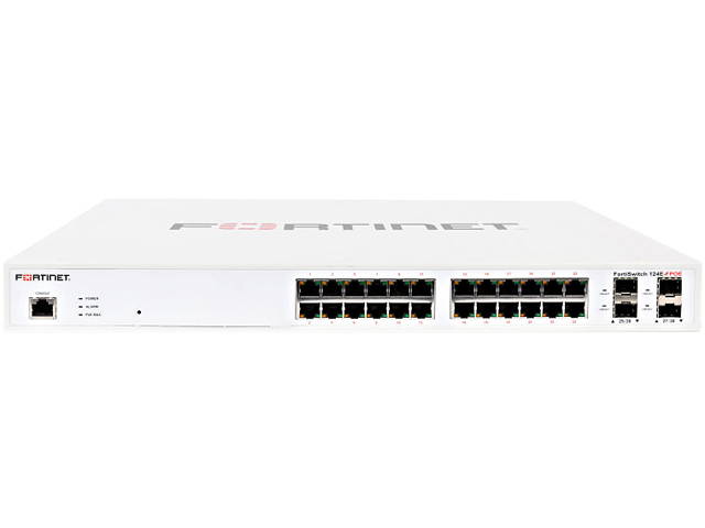 Fortinet - FS-124E-POE - Fortinet FortiSwitch 124E-PoE Ethernet Switch - 24 Ports - Manageable - 2 Layer Supported -
