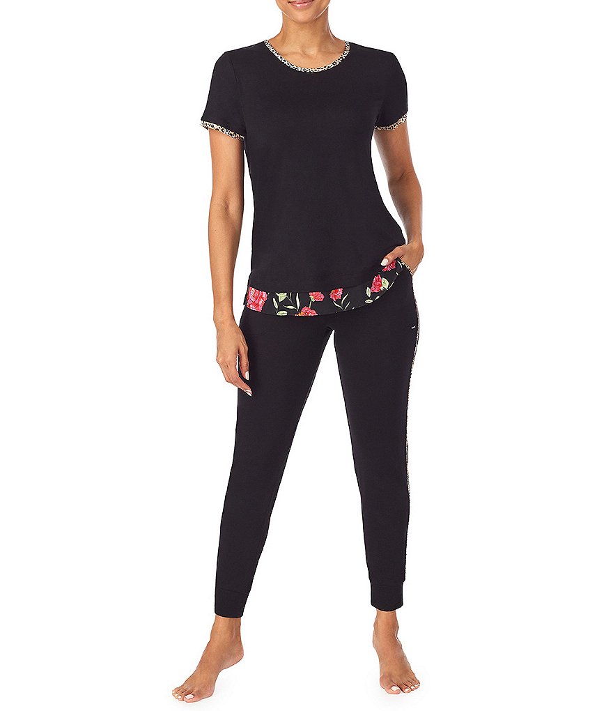 Kensie Solid Short Sleeve Jersey Knit Coordinating Sleep Top