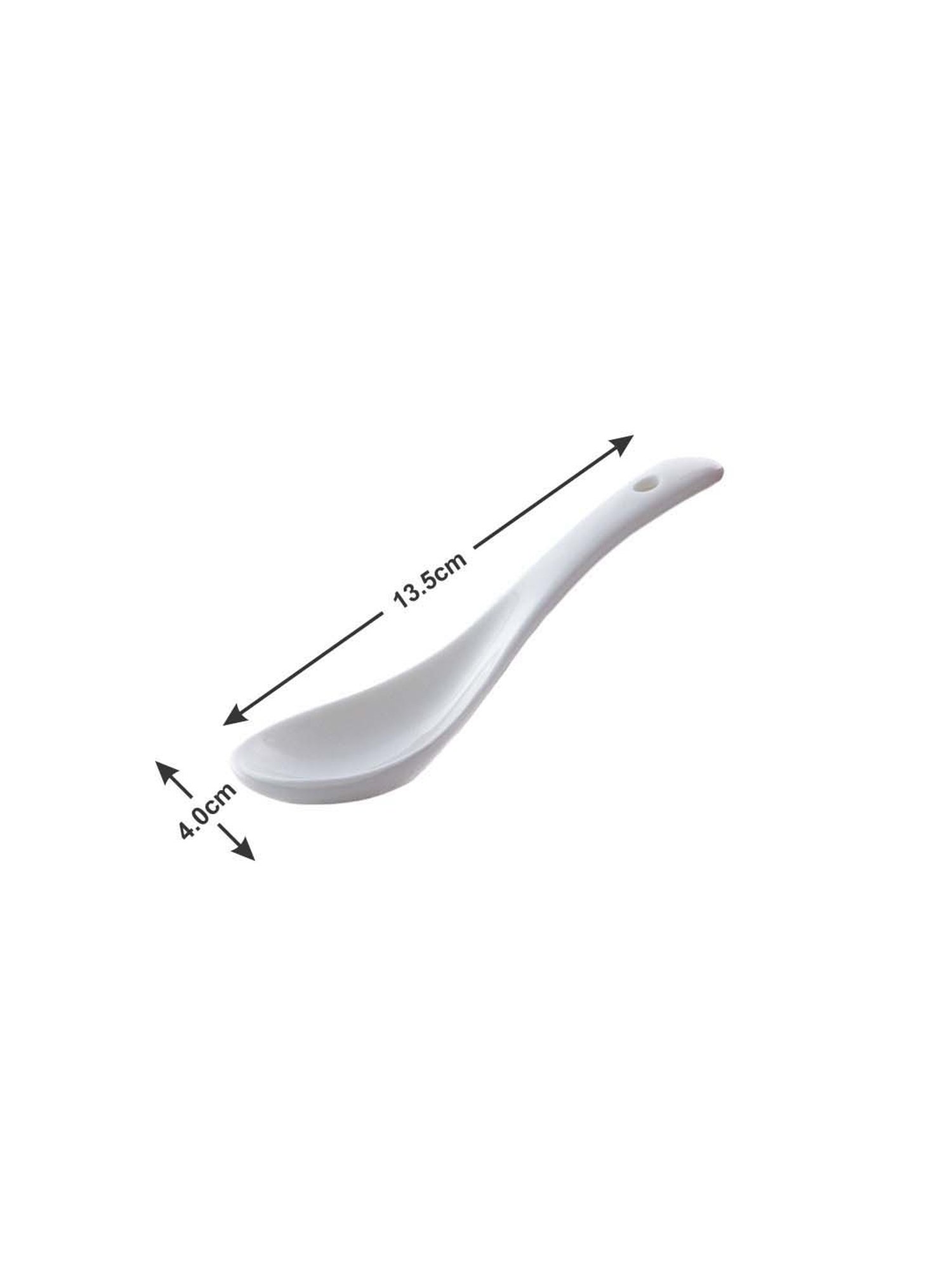 Goodhomes White Porcelain 4 cm Soup Spoon - Set of 12