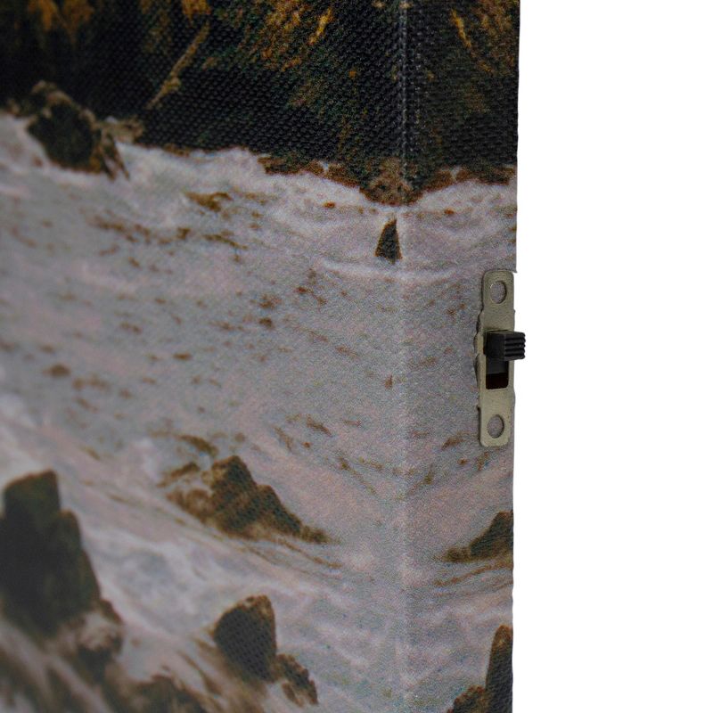 Northlight LED Lighted Cottage Lighthouse Shoreline at Sunset Canvas Wall Art 15.75"