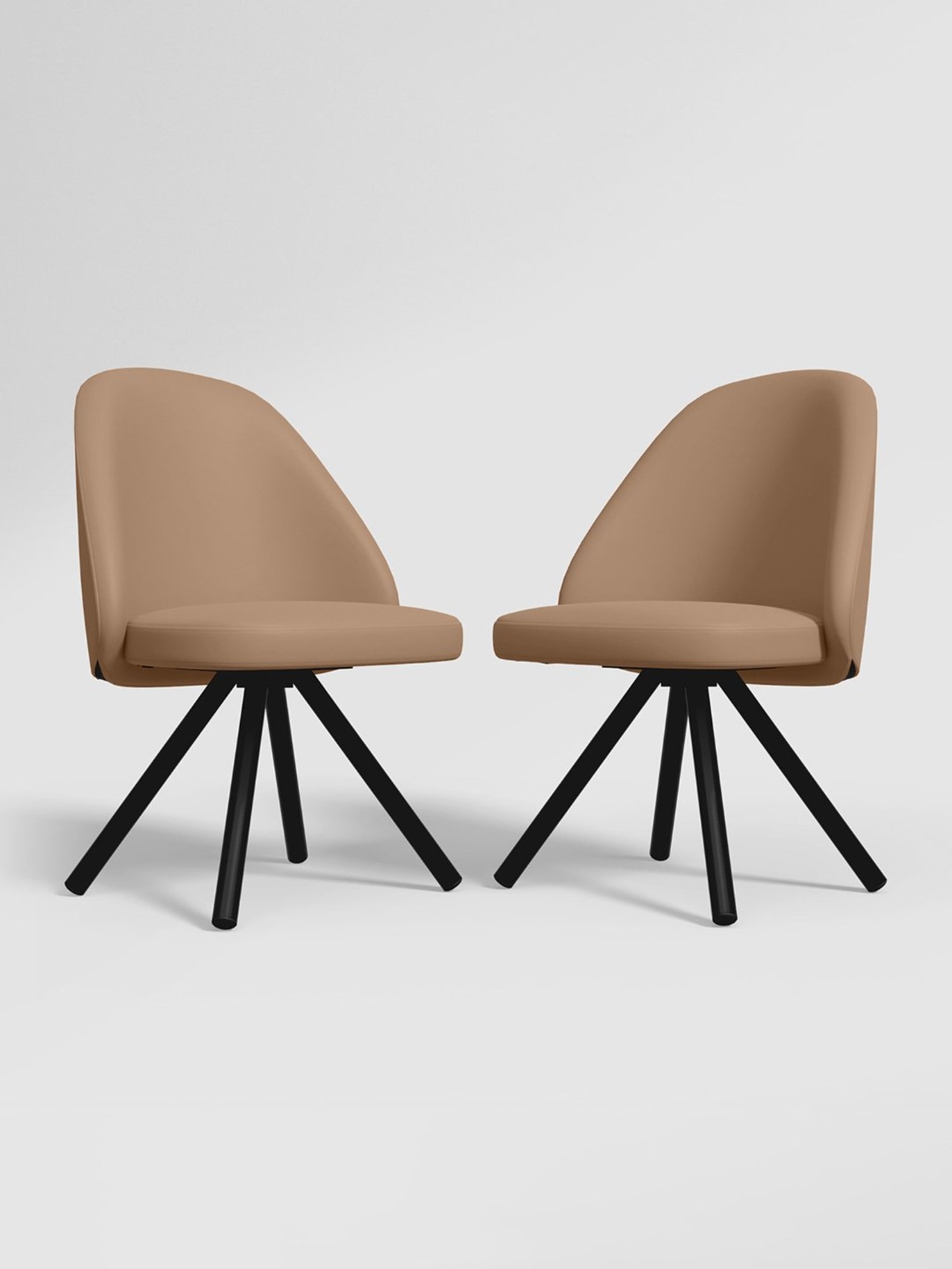 Godrej Interio Fraise Beige Leather Dining Chair (Set of 2)