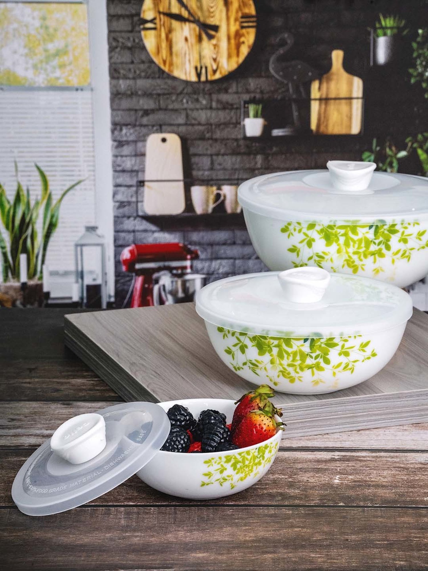 Cello White Opalware 3-Piece Mixing Bowl Set