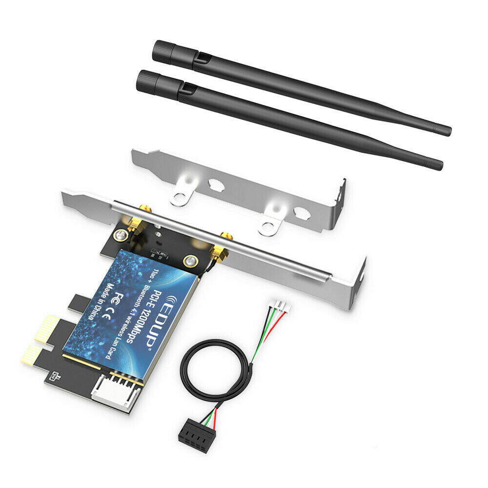 Dual Band AC 1200M PCI-E Card Wireless Bluetooth Adapter Dongle Low Profile