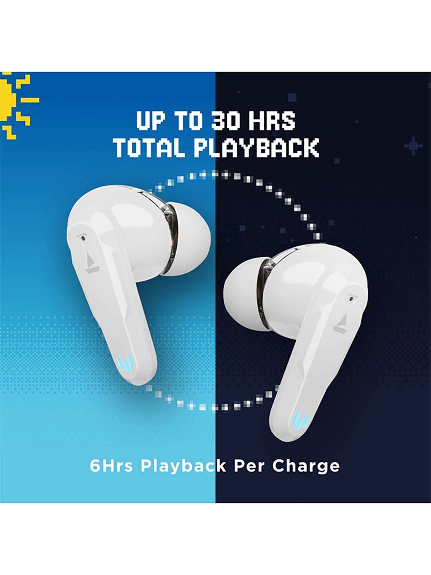 boAt Airdopes 191G Wireless Earbdus Gaming Earbuds with LED Lights on Charging Case (White)