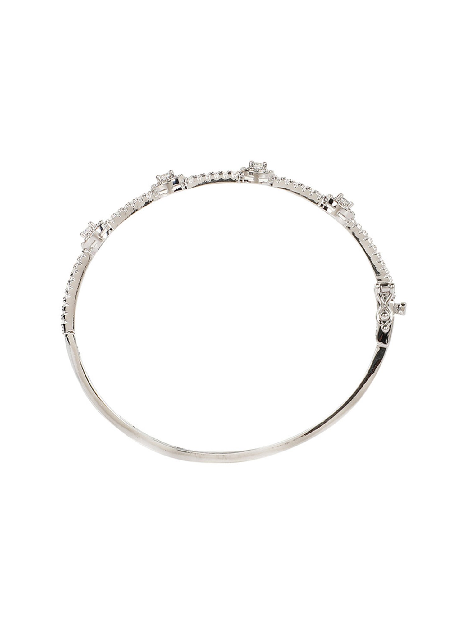The Real Effect London 800 Silver CZ Bangle for Women