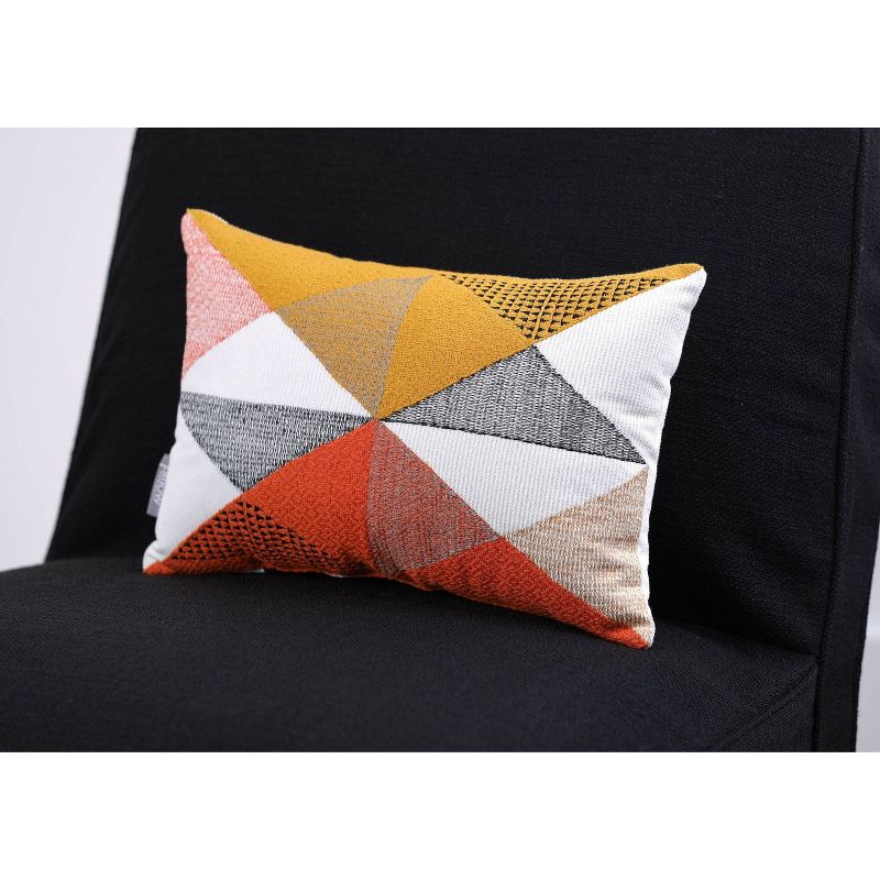 11.5"x18.5" Triangular Diamond Print Throw Pillow Orange/Gold - Pillow Perfect