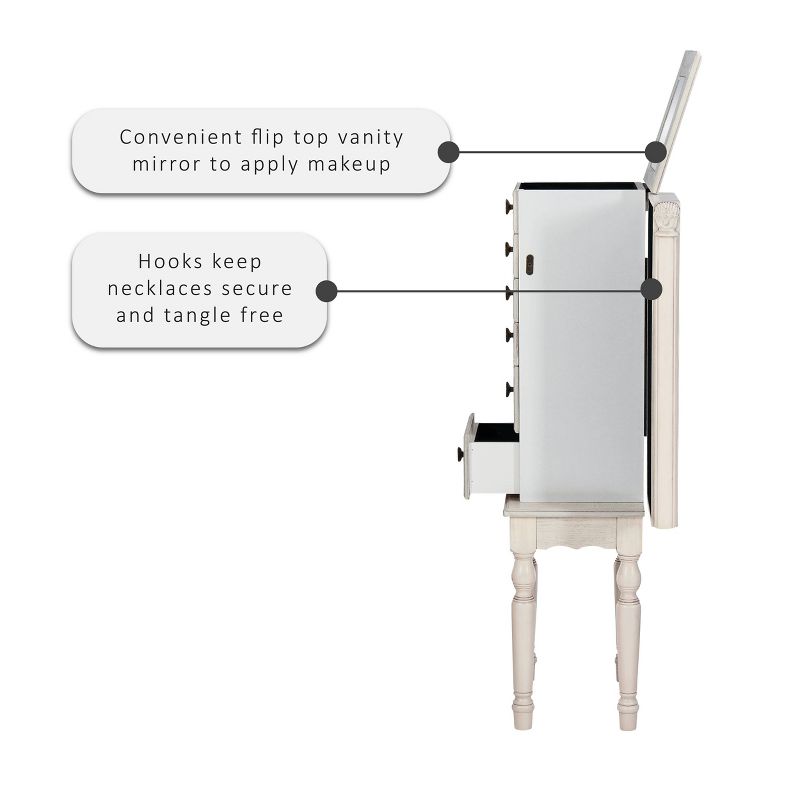 Obrecht Jewelry Armoire Off White - Powell Company