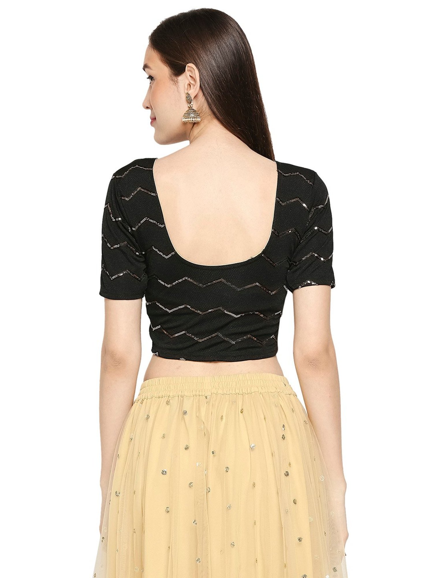 Salwar Studio Black Embellished Blouse