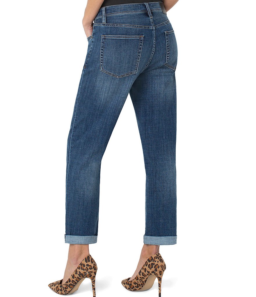 Liverpool Los Angeles Crosshatch Denim Rolled Real Boyfriend Jean