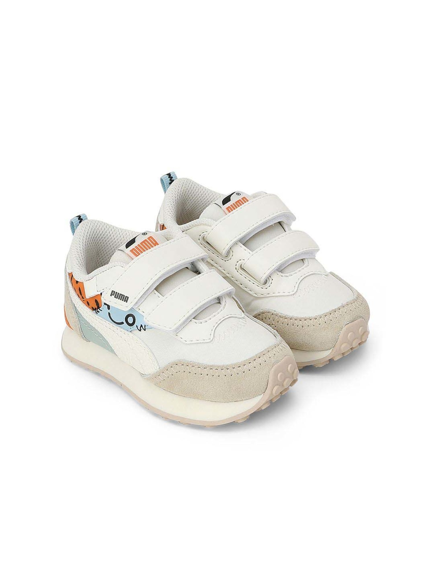 Baby Moo Kids Brown & White Velcro Shoes