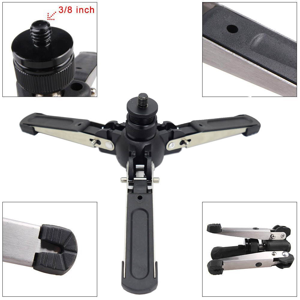 Koolehaoda Professional Camera Aluminium Monopod Fluid Video Head with Folding Three Feet Support Stand, Max:58.2"