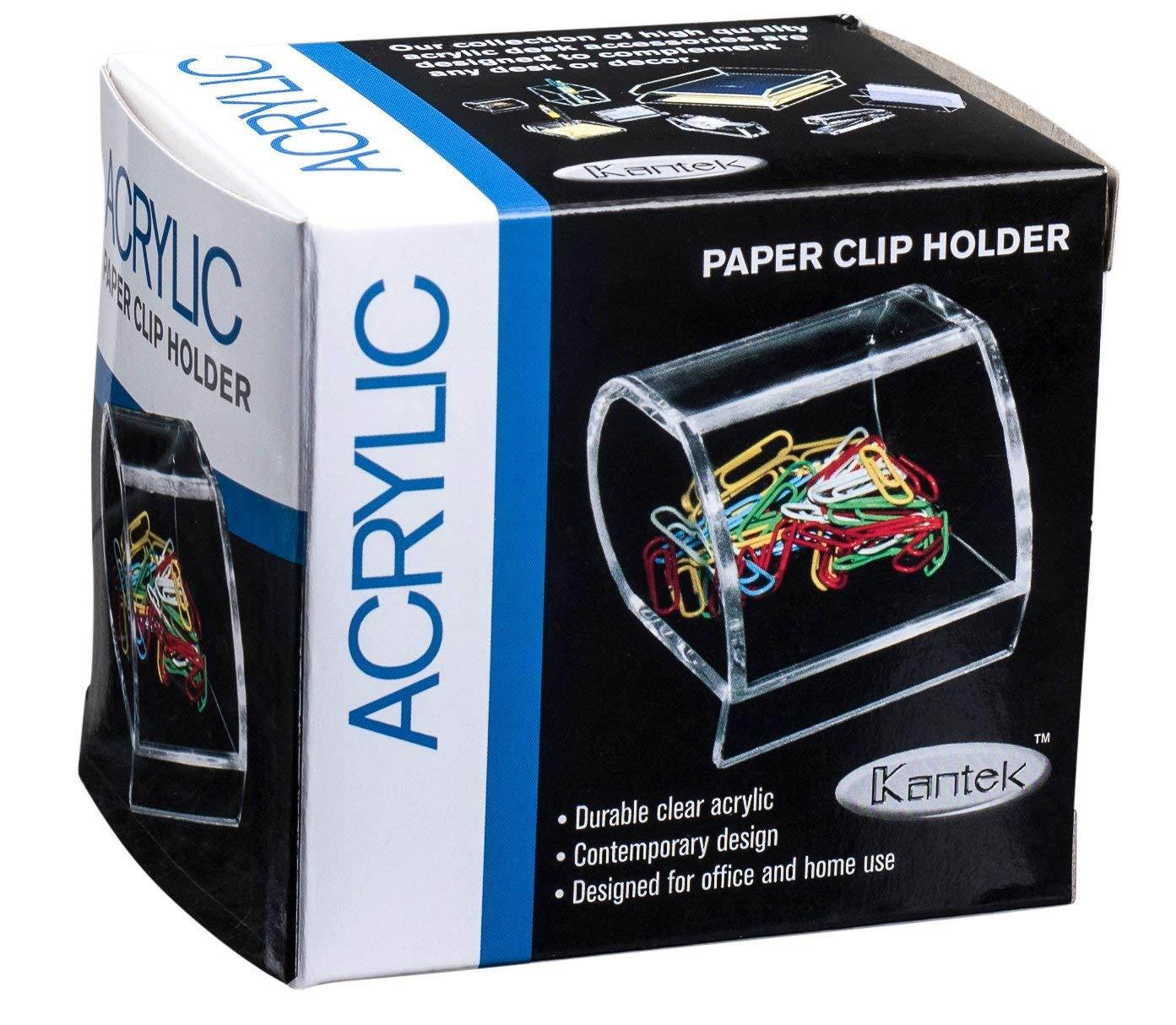 Kantek Paper Clip Holder, Acrylic, 3 x 4 x 3.5 Inches, Clear (AD-40)