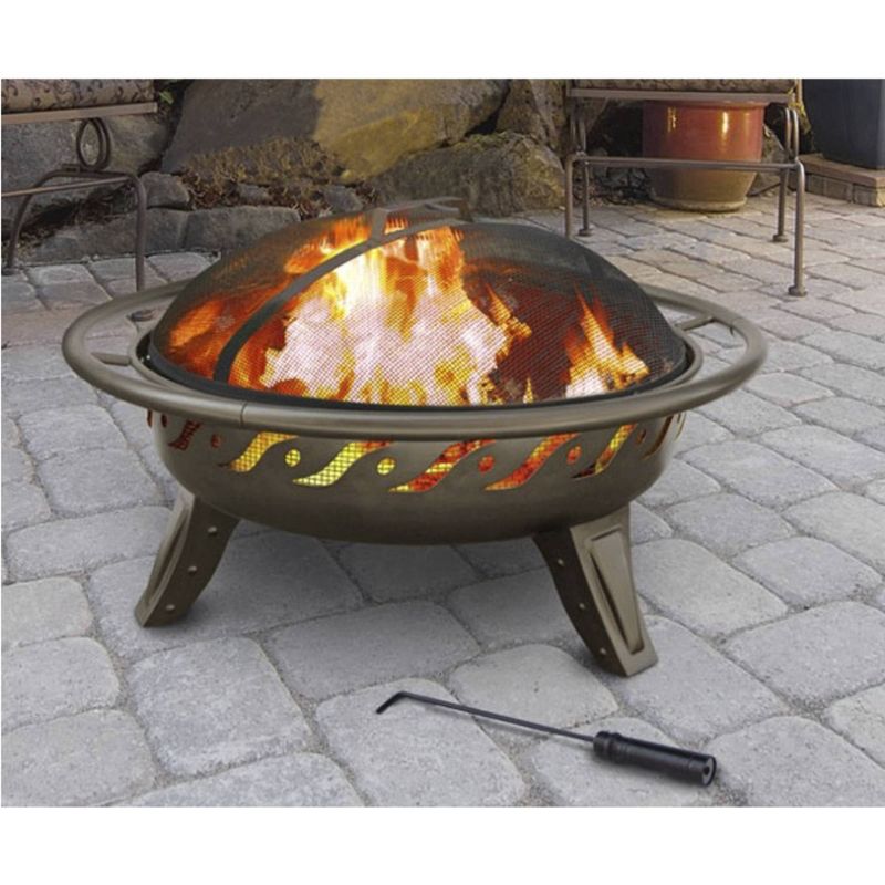 26" Patio Lights Firewave Wood Burning Fire Pit - Metalliac Brown - Landmann