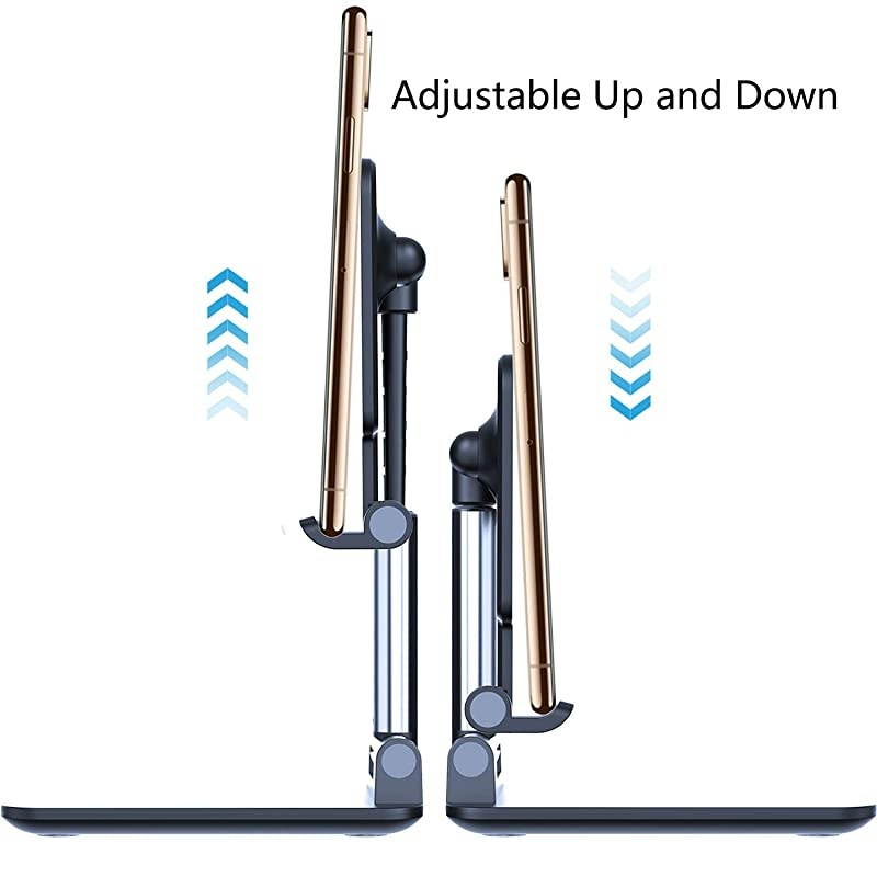 Cell Phone Stand, Multi-Angle Adjustable Desk Cellphone Stand Compatible with iPhone 11 Pro Max 11 Pro 11 Xs Max XR X 8 7 6 6S Plus SE 5 5S,Android Smartphone (Black)