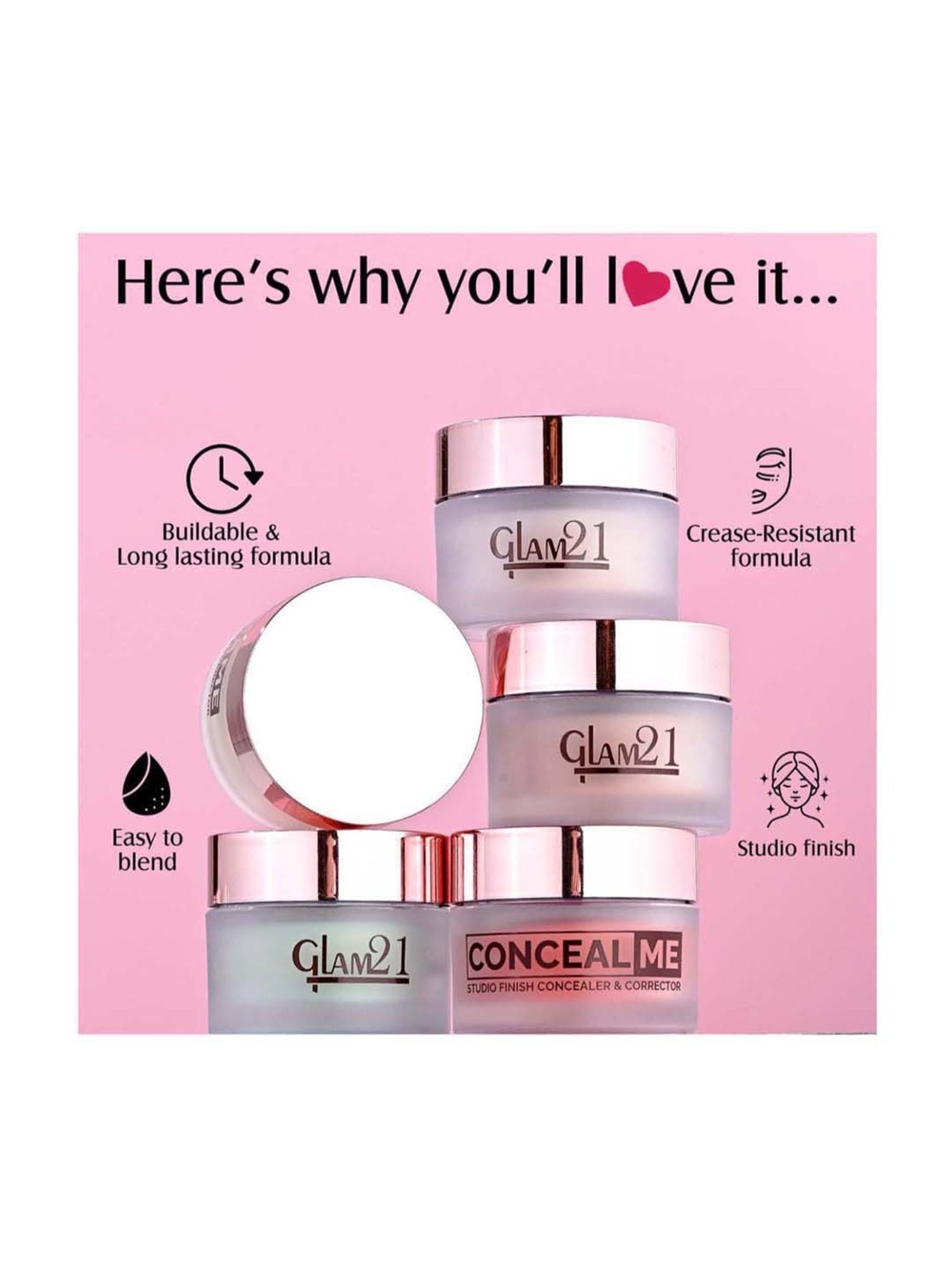 Glam21 Conceal Me Studio Finish Concealer & Corrector 03 Natural - 7 gm