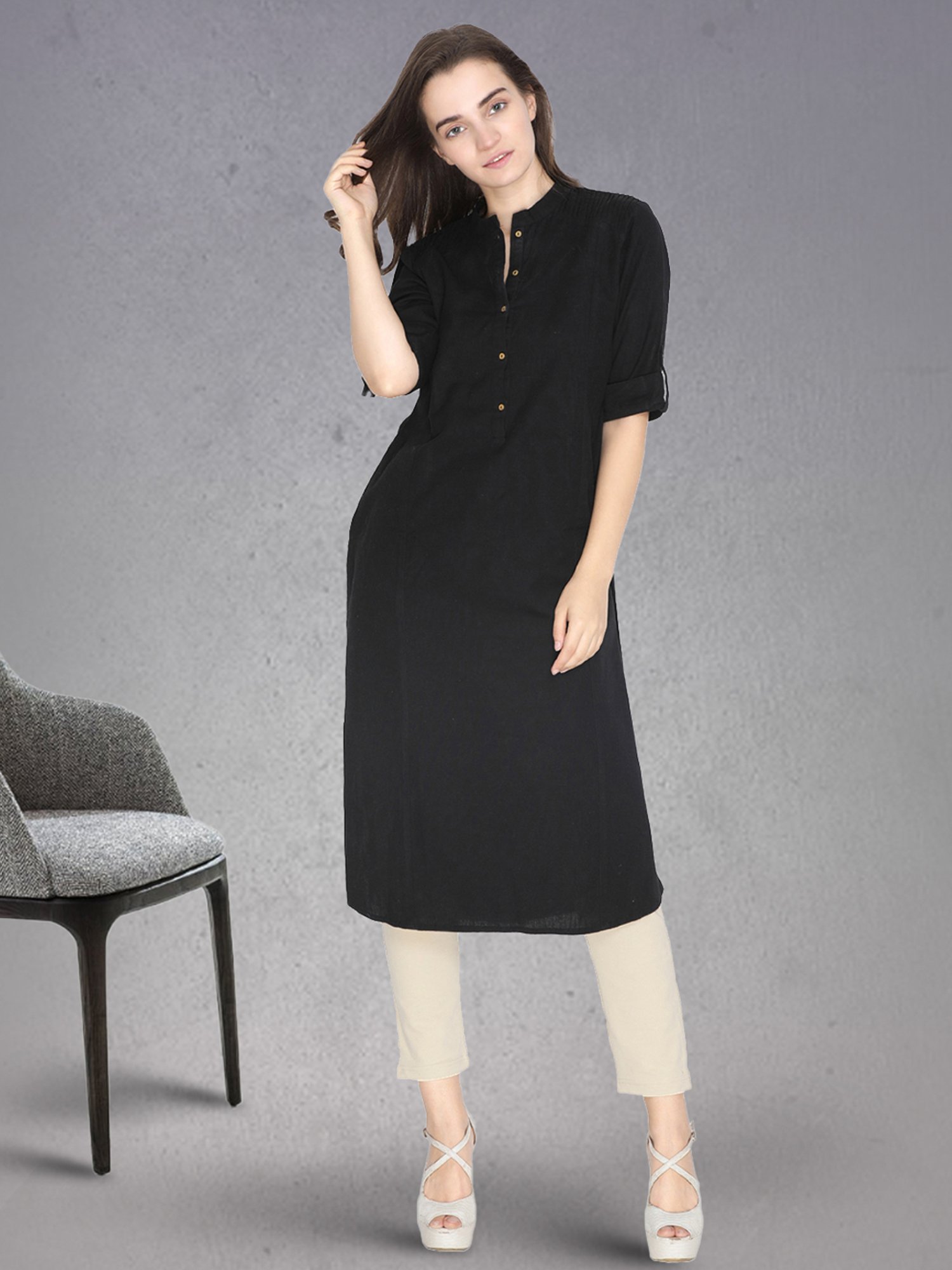 Lyra Cream & White Cotton Leggings - Pack Of 2