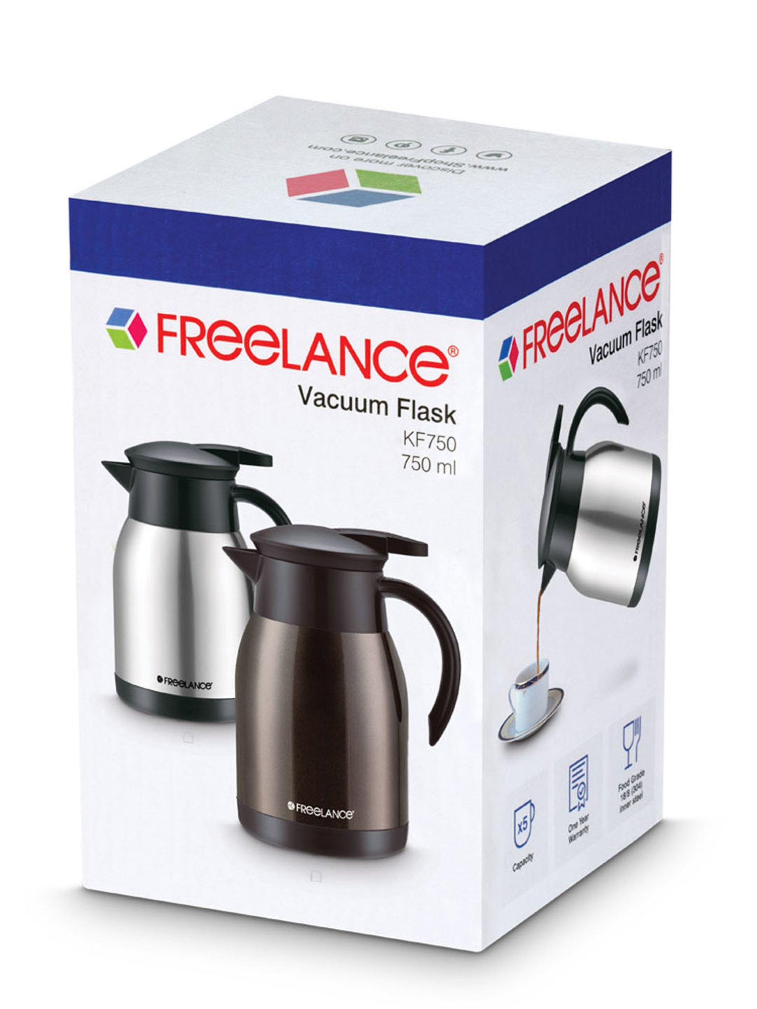 Freelance Silver Steel 750 ml Vacuum Flask